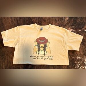 🦃 Tan Short Sleeve Western Screen printed Graphic Tee